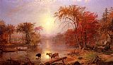 Albert Bierstadt Indian Summer, Hudson River painting